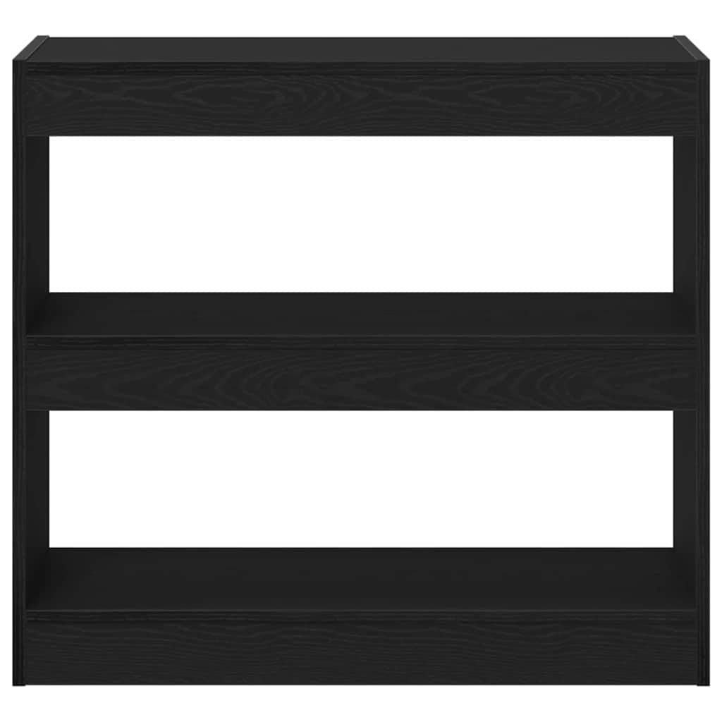 Book Cabinet Black oak 80 x 30 x 72 cm Engineered Wood